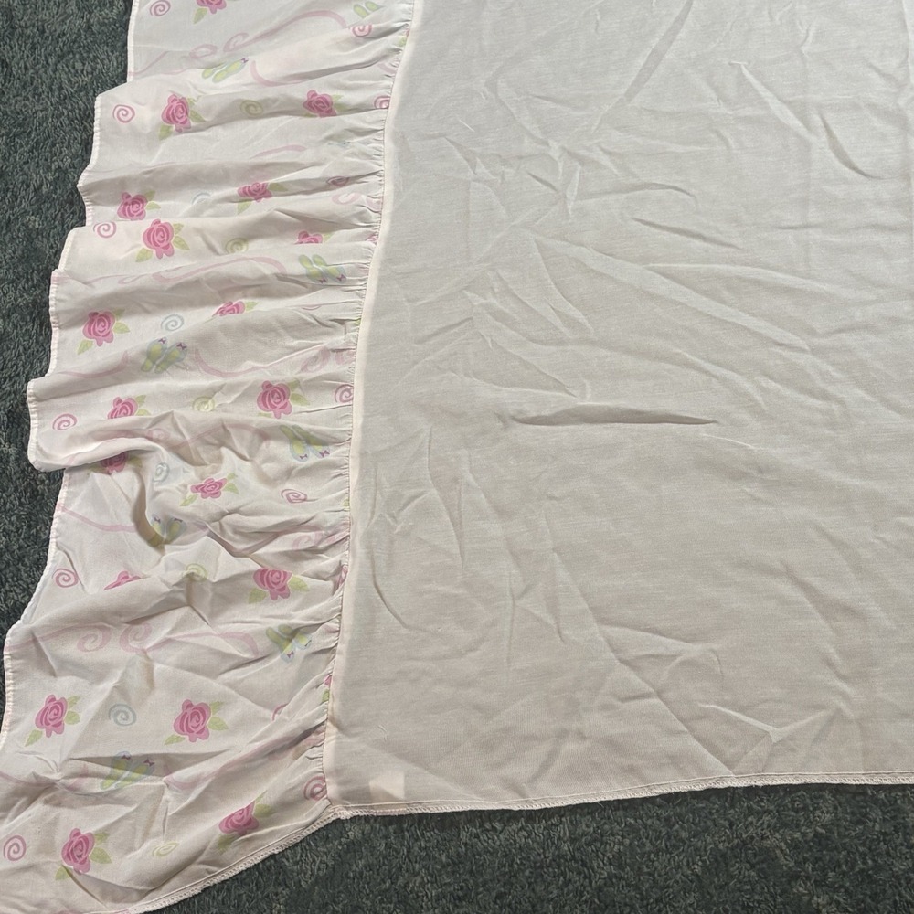 Barbie Twin Size Flat Sheet Skirt Curtain Panels Pillowcase VTG 1995 - Picture 16 of 16